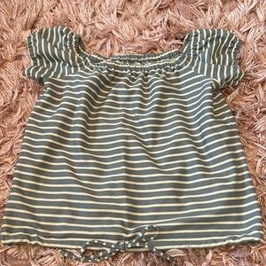 Madewell Top, blue and white, size medium